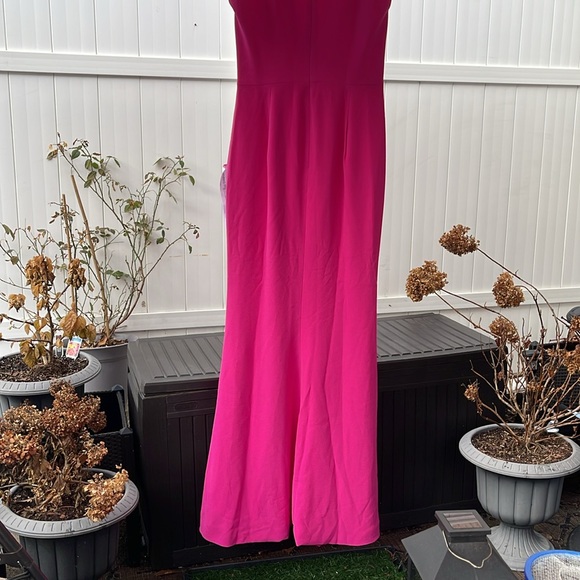 Dress The Population - Iris High Slit Evening Gown - Bright Fuschia Size Medium - Picture 9 of 13